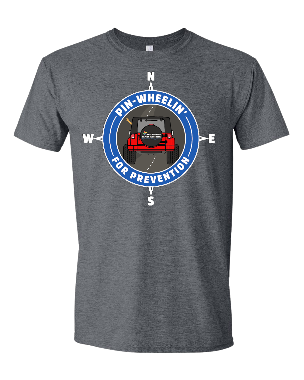 NGFP Pin Wheelin Dark Heather Mockup white compass